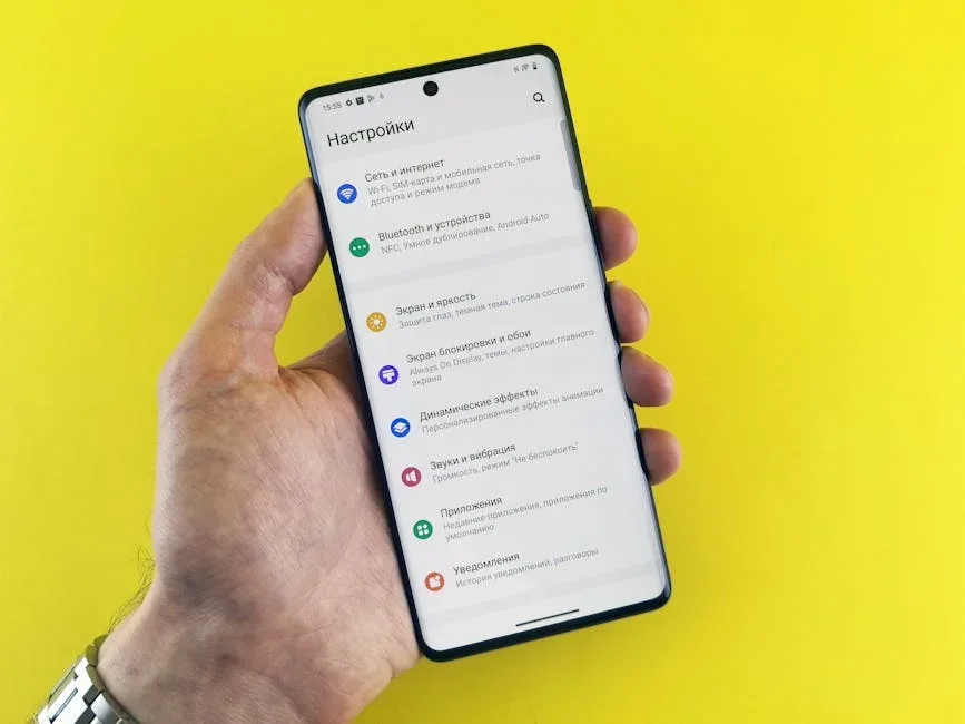 Android phone settings menu showing app storage and cache options